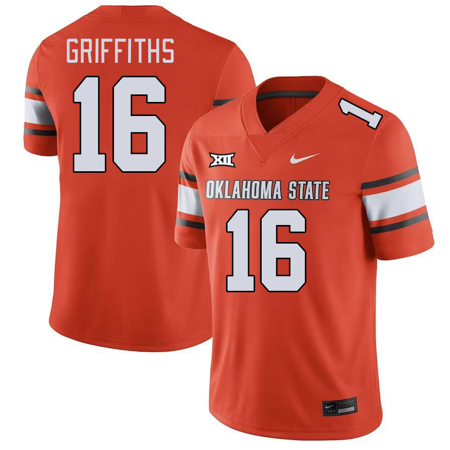 Men #16 Tre Griffiths Oklahoma State Cowboys College Football Jerseys Stitched-Orange